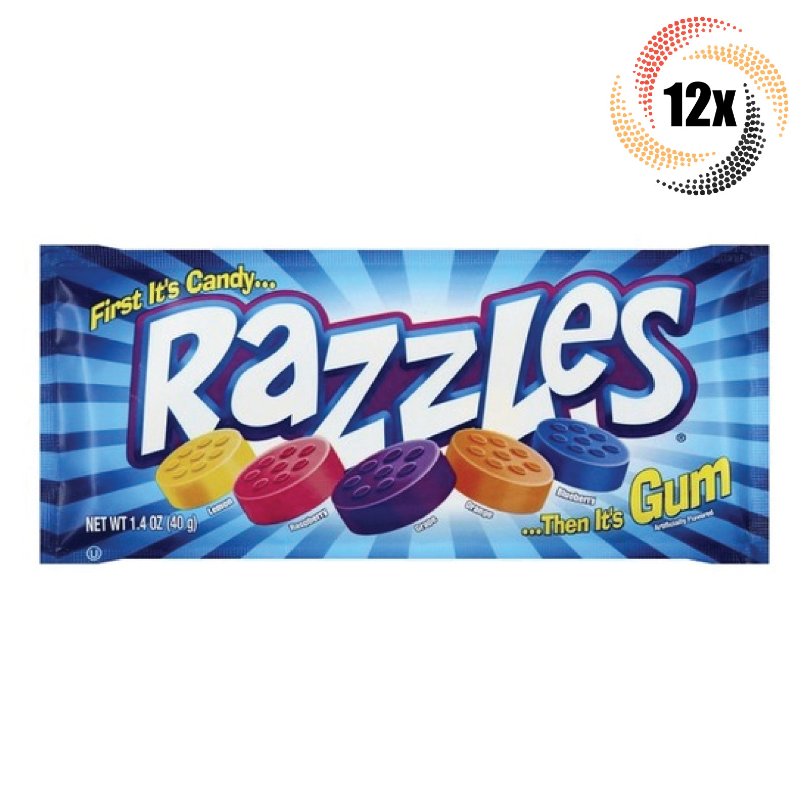 12x Packs Razzles Original Assorted Flavor Candy Gum 1.4oz ( Fast Shipping! ) gallery