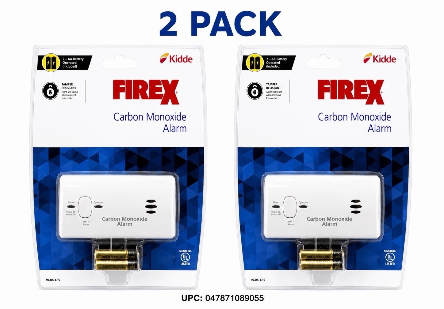 Kidde FIREX Carbon Monoxide Alarm Detector Battery Operated 2 Pack KN-COB-LP2 gallery