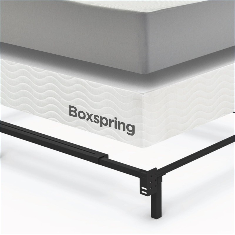 Metal Bed Frame Adjustable Support for Box Spring Mattress Twin Full Queen Black gallery