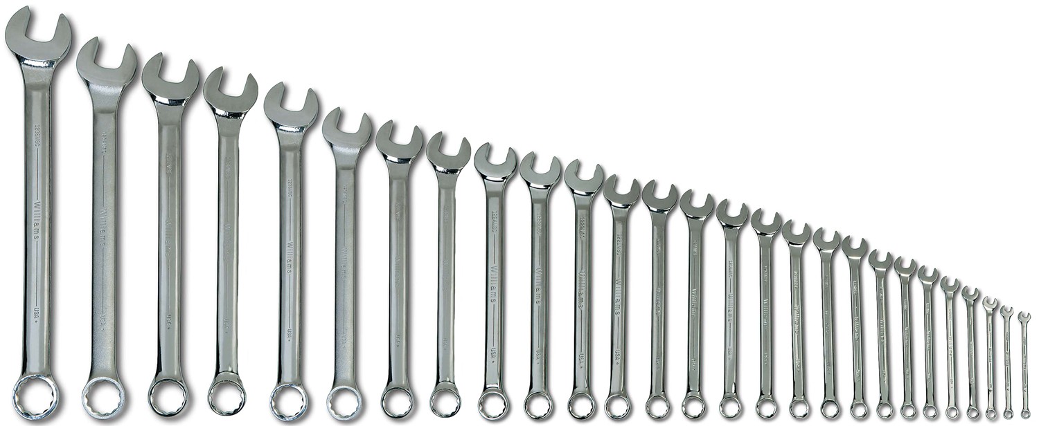 6-36mm Combo Wrench Set, 27pcs 12 Point Chrome. Williams USA JHWMWS-27TA gallery