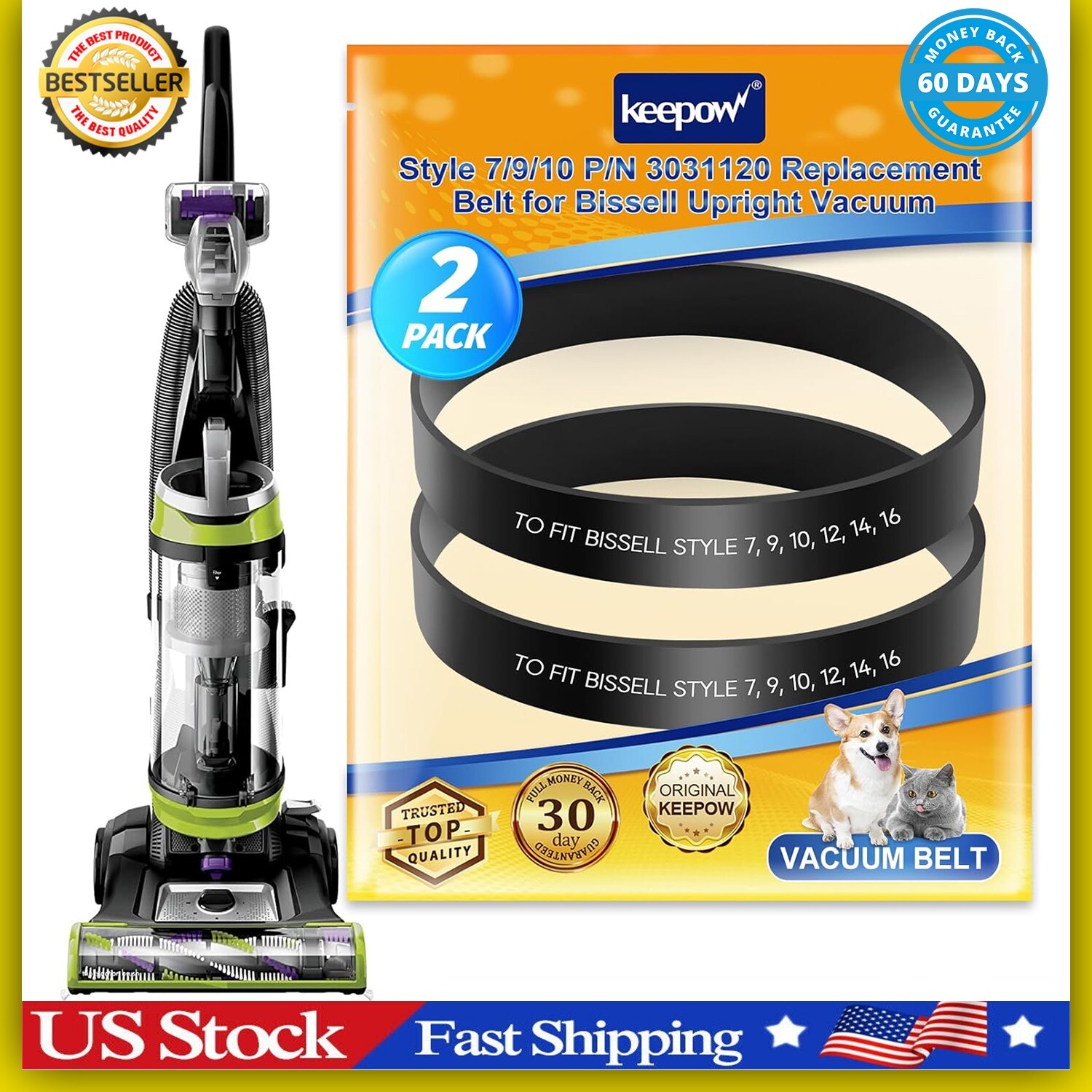 Style 7/9/10 P/N 3031120 Replacement Belt for Bissell Vacuum 2 Pack gallery