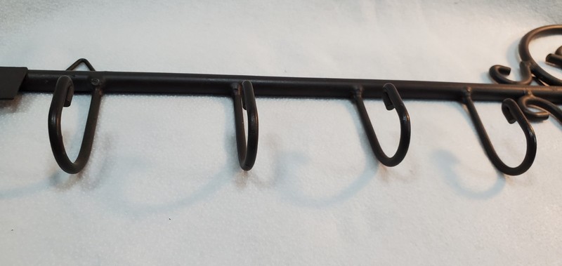 Wall Mounted Rustic Metal Key Holder Brown/Black 4 hooks 20" X 6.5" gallery