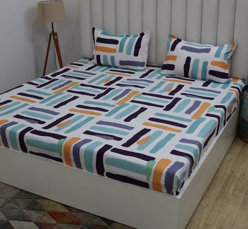 Cotton Flat Double Bedsheets with 2 Pillow Cover IB 12 gallery