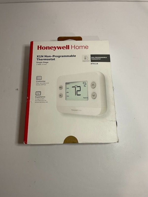 Honeywell Home X1N Non-Programmable Thermostat, Single-Stage, 1-Heat/1-Cool gallery