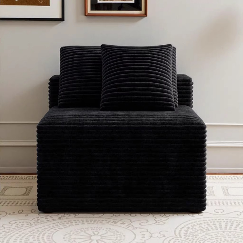 Modular Sectional Couch for Small Space Corduroy Floor Sofa No Assembly Required gallery