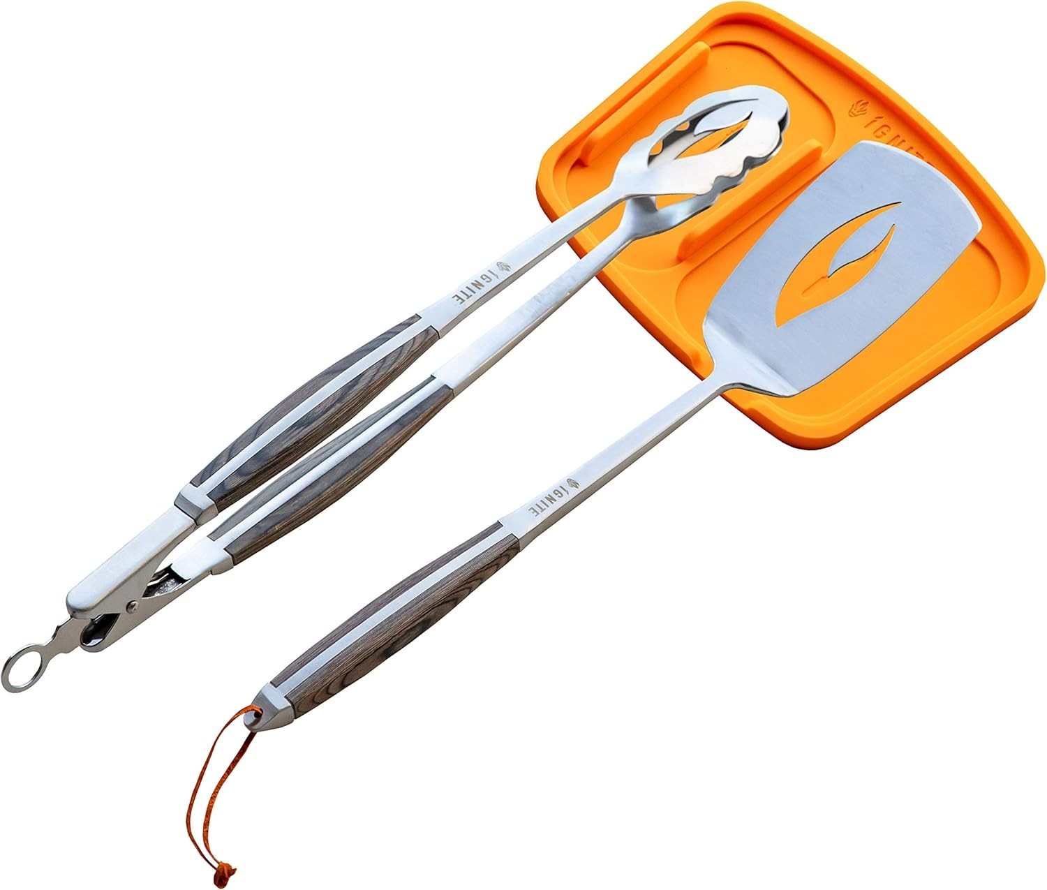 Ignite Premium 2-Piece BBQ Tool Set Forged Stainless Steel Spatula, Locking Tong gallery