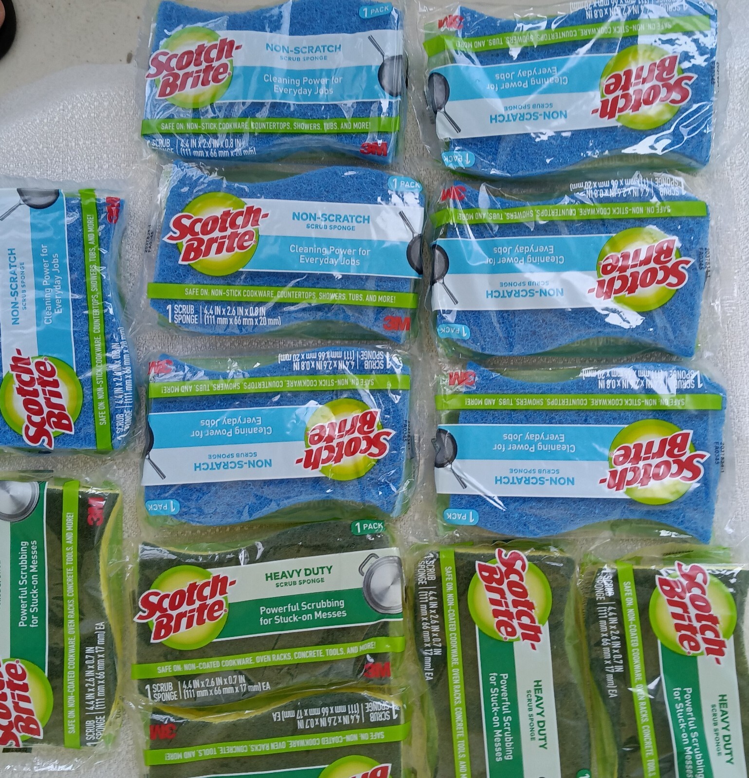 Scotch-Brite 12 Individual Wrapped Scrub Sponges -5 Heavy Duty+7 Non Scratch gallery
