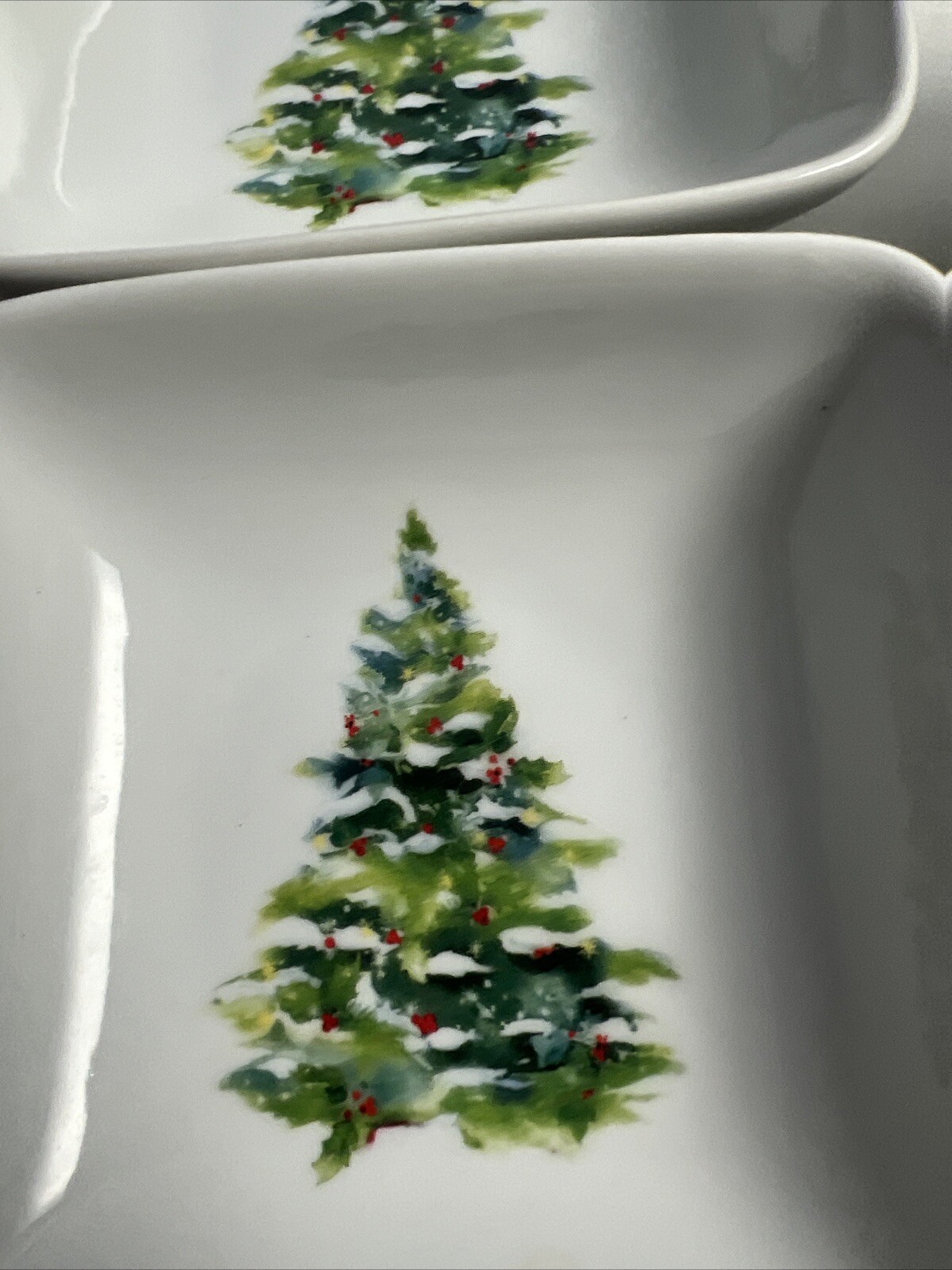 PPD Christmas Condiment Bowls Decorated Tree Wreath Set of 3 Bone China gallery