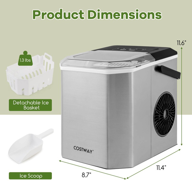 Countertop Ice Maker Portable Ice Making Machine 6-13 Mins 9 Ice 26.5 lbs/24 Hrs gallery