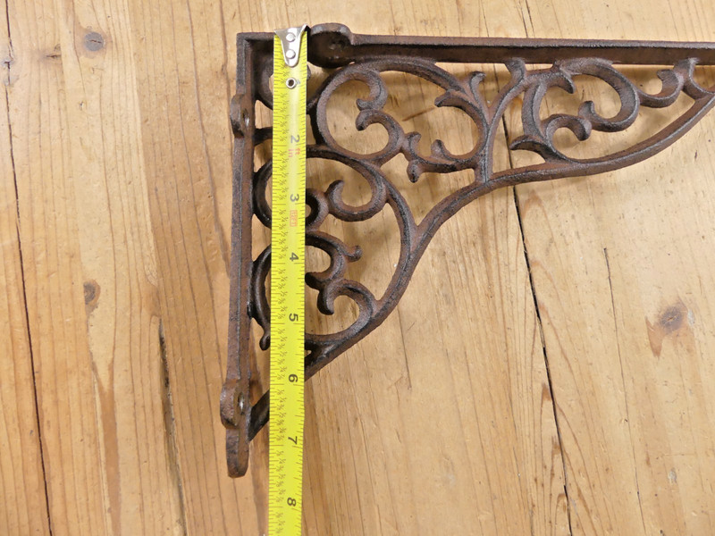 4 LARGE Shelf Braces Wall Brackets Cast Iron Brackets Vine Garden Corbels Rustic gallery
