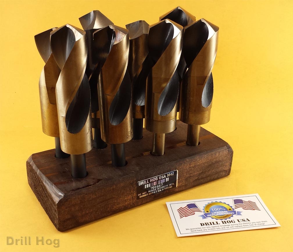 8 Pc Jumbo Silver Deming Cobalt M42 Set Large Sizes 1-1/16 to 1-1/2" Drill Hog® gallery