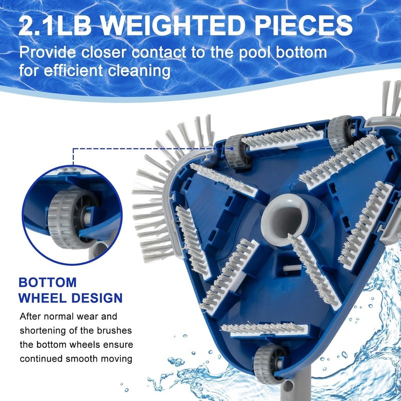 Pool Vacuum Head Weighted Pool Vacuum Head with 1 1 4'' 1 1 2'' Swivel Hose gallery
