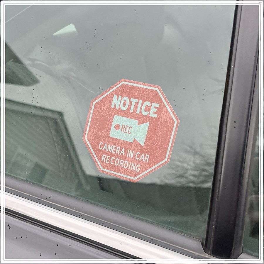 Camera in Car Recording Video 4-Pack INSIDE MOUNT Decals Red Stop Shape 2.75" gallery