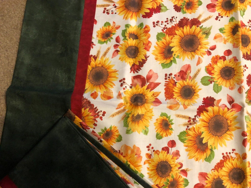 2 Handmade Standard Pillowcases Sunflowers with Red Flowers 30 x 21 inches New gallery