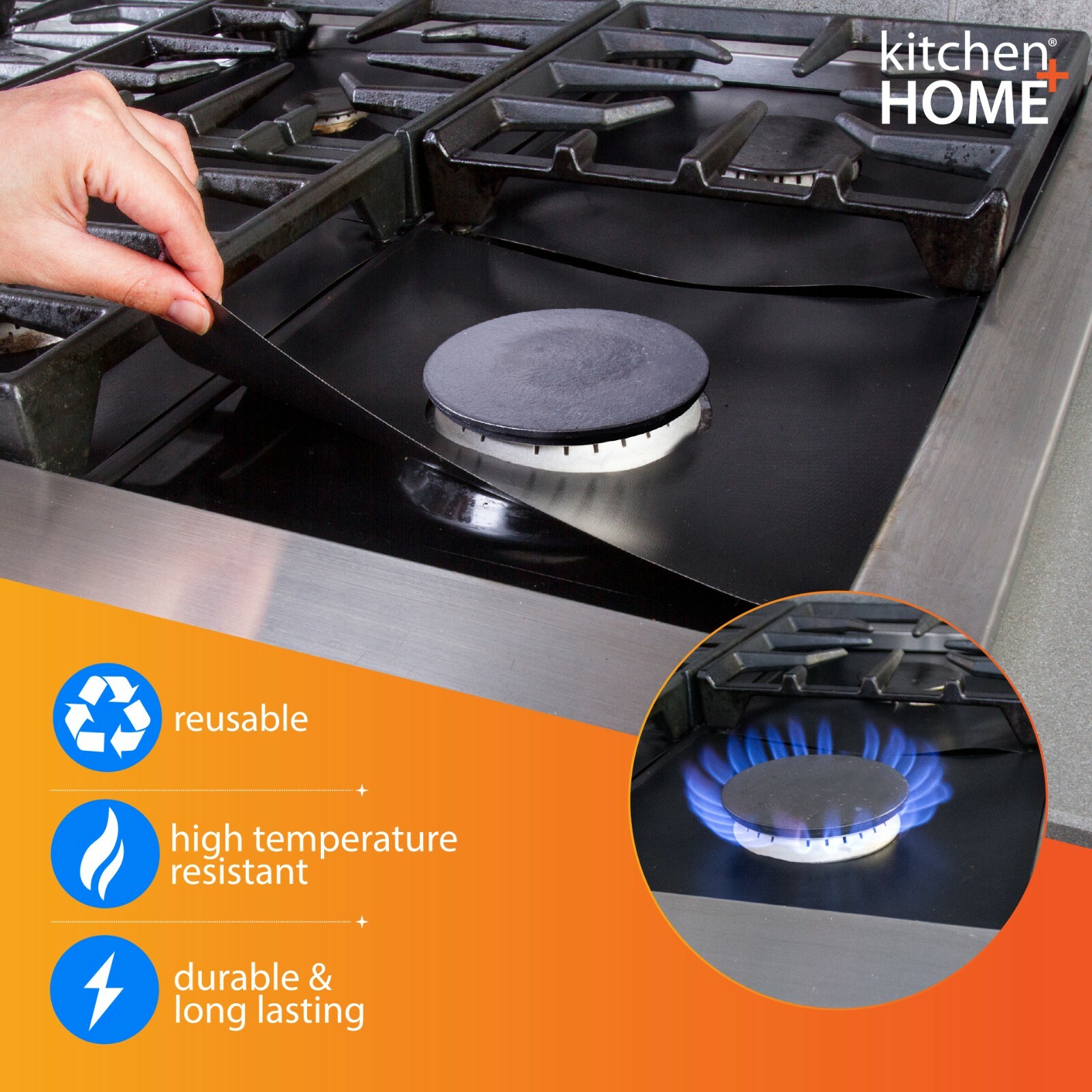 Stove Top Protectors – Nonstick Heavy Duty Reusable Gas Burner Liners gallery