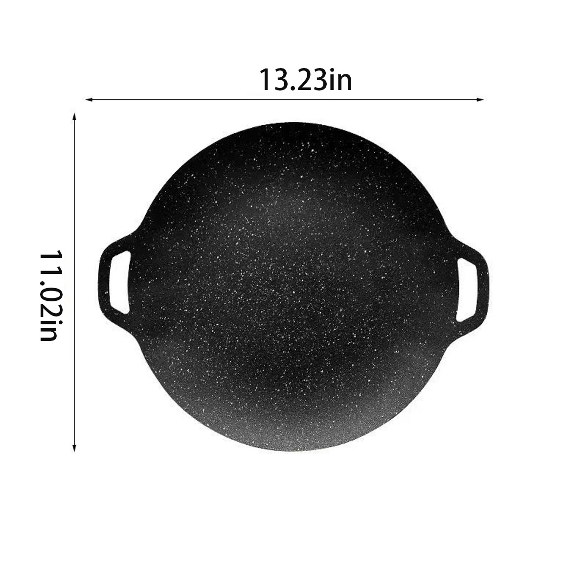11 Inch Round Cast Iron Korean BBQ Griddle Pan Non-Stick with Handles gallery