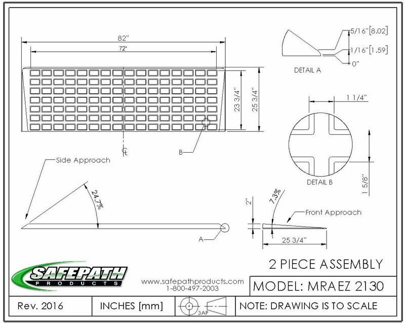 EZ Edge Transition Threshold Ramp - 2" H x 25-3/4" L x 82" W gallery