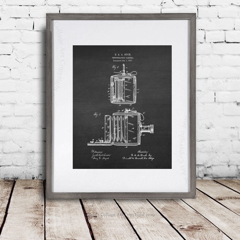 Vintage Folding Camera Box Camera Blueprint Posters Lot of 12 Wall Decor Prints gallery
