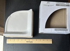 Ceramic WHITE Corner WALL Mount Shower Shelf – Soap Dish NEW