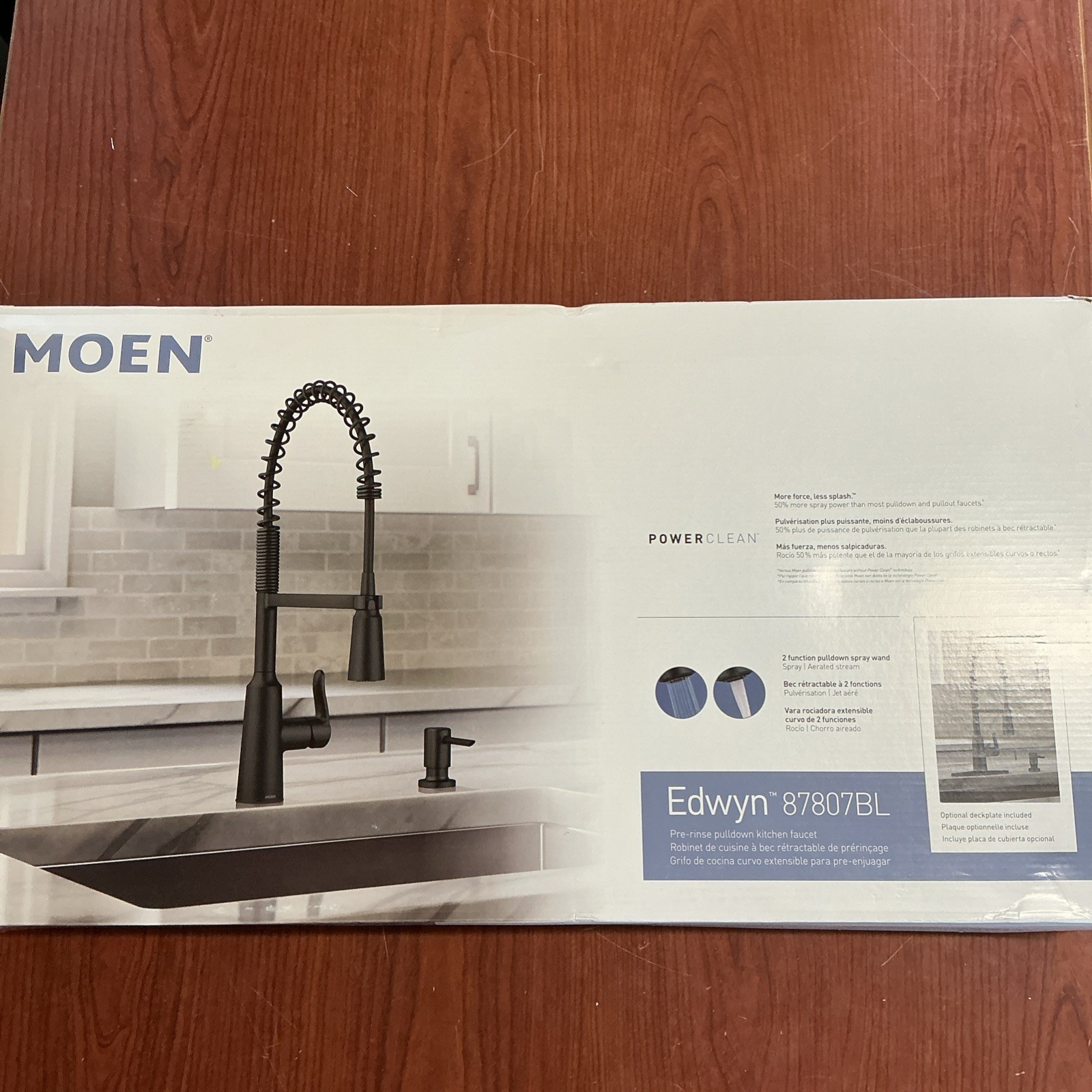 NEW MOEN Edwyn 87807BL Single Handle Deck-mount Pull-down Kitchen Faucet B166 gallery