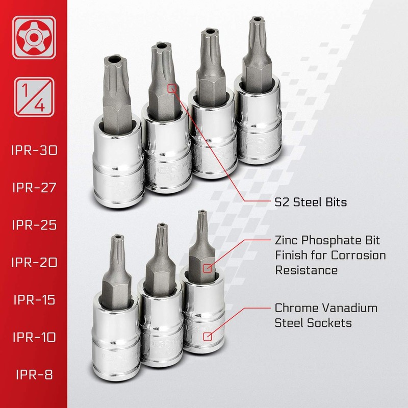 13Piece TamperProof Torx Plus Bit Socket Set, 5 Lobe Security, TPR8/IPR8 to T... gallery