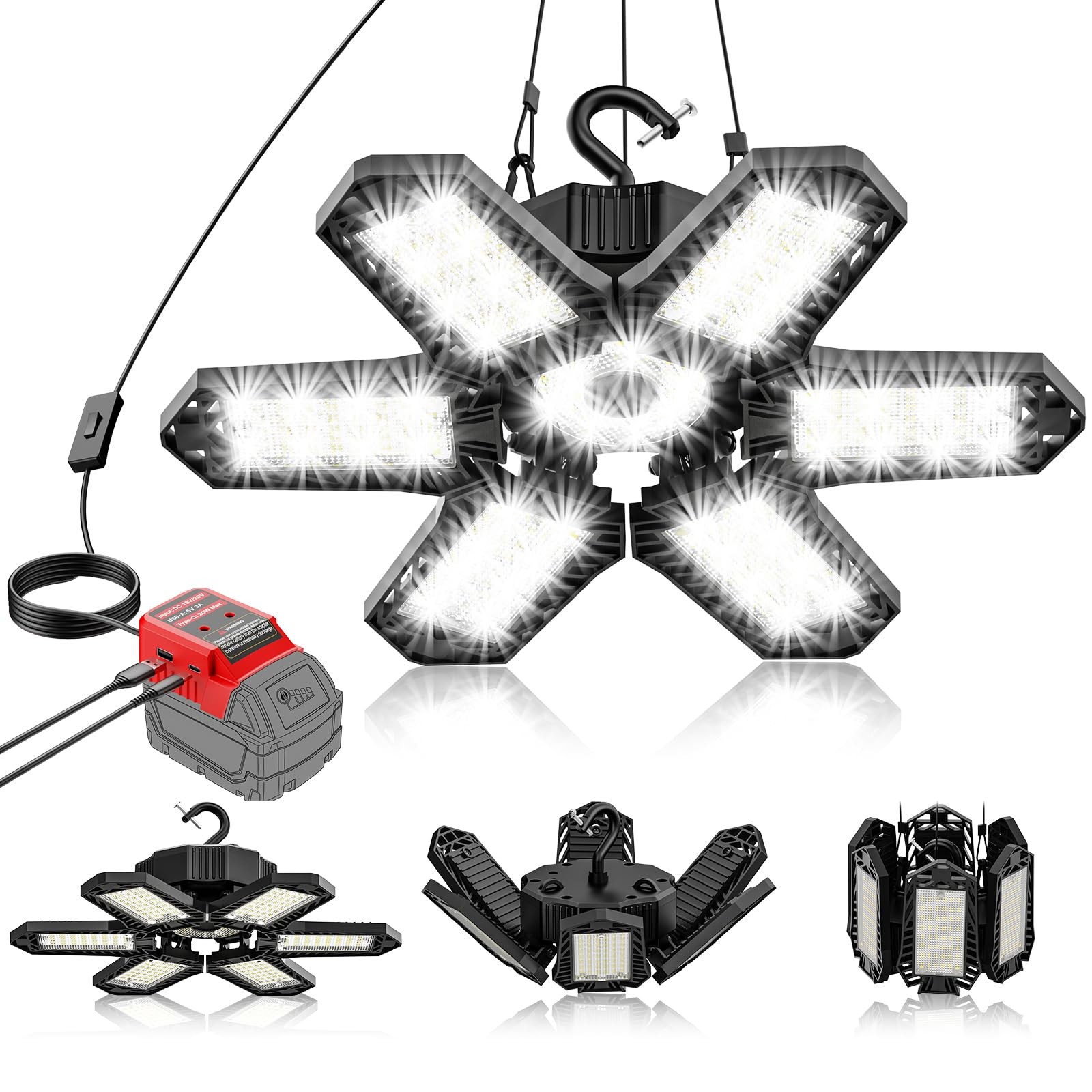 LED Work Light Compatible with Milwaukee M18 Battery - 68W 6800LM Ceiling Flo... gallery