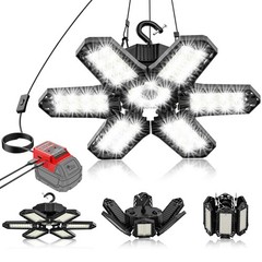 LED Work Light Compatible with Milwaukee M18 Battery – 68W 6800LM Ceiling Flo…