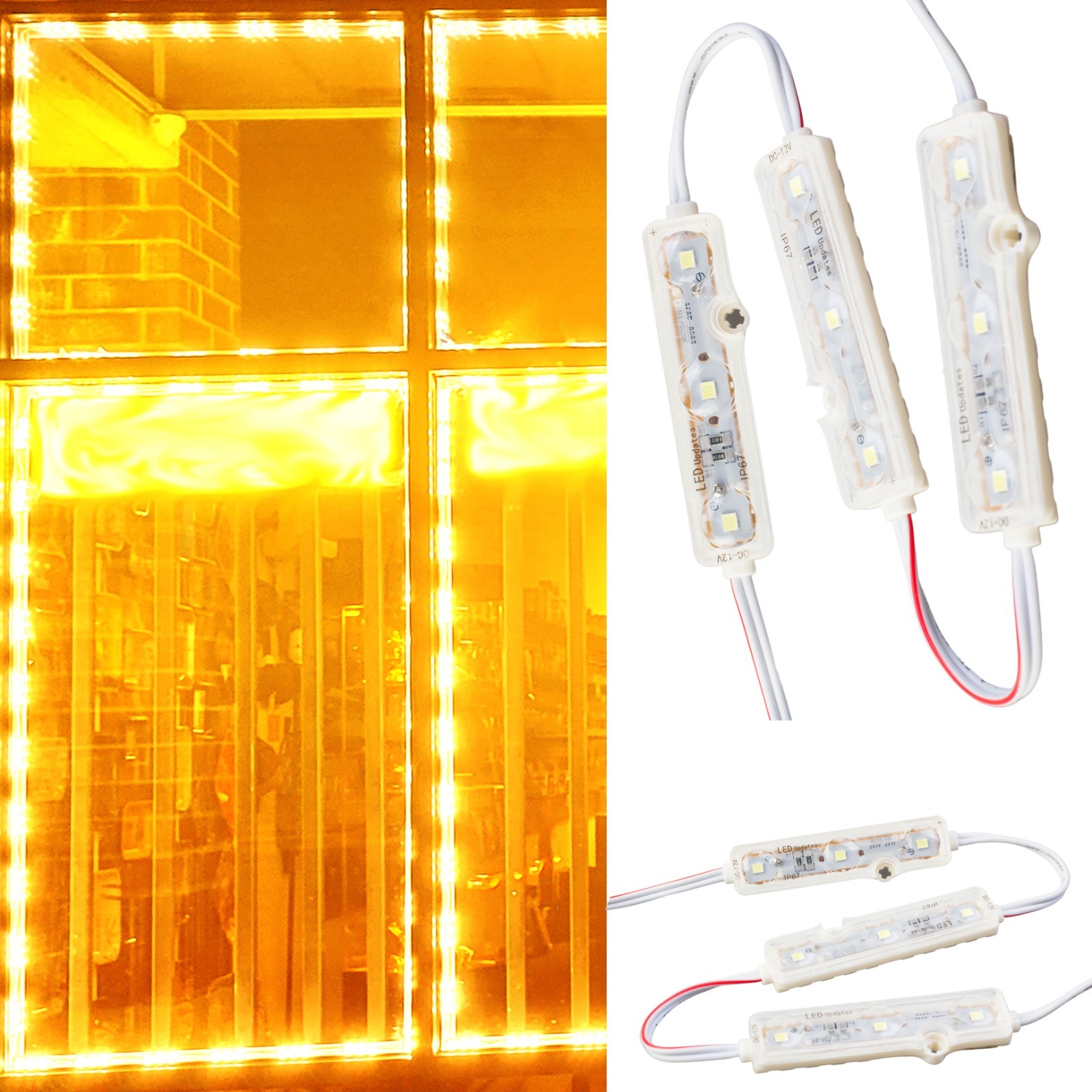 23ft Orange Storefront window LED light Z2835 + UL LED driver power supply gallery
