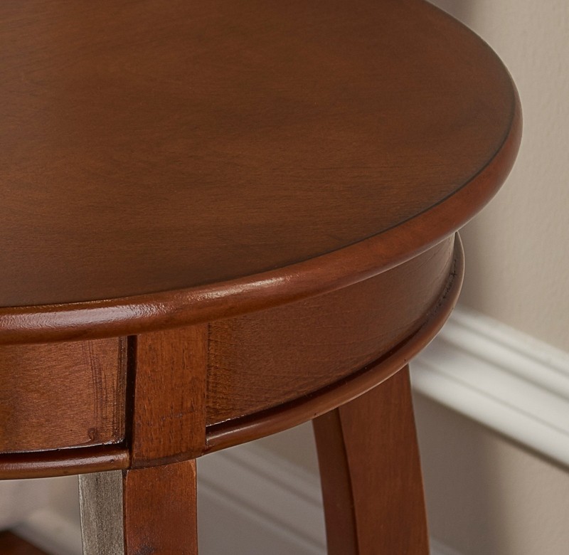 Furniture Hazelnut Round Shelf Table,, 18"L x 18"W x 24"H gallery