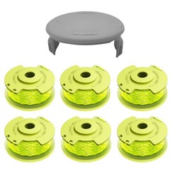 Weed Wacker String Compatible for Ryobi One Plus+ 6 Spools+1 Cap, Green