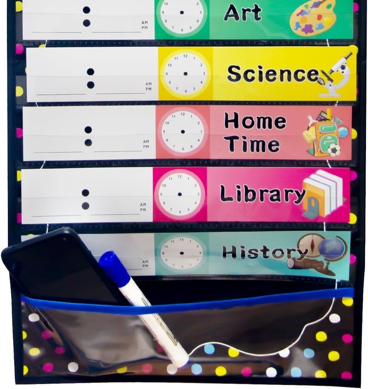 Daily Schedule Pocket Chart Educational Pocket Chart for Classroom Office Hom... gallery