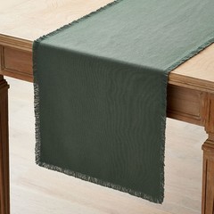 Solid Fringe Table Runner – Moss Green, 16 in. x 108 in….