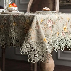 Rustic Lace Tablecloths Rectangle Square Hollow Home Coffee TV Night Table Cover