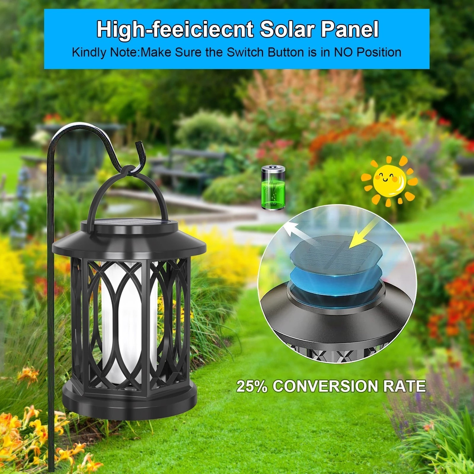 Solar Lantern Dancing Flame Flickering Light Outdoor Garden Patio Lamp Decor gallery