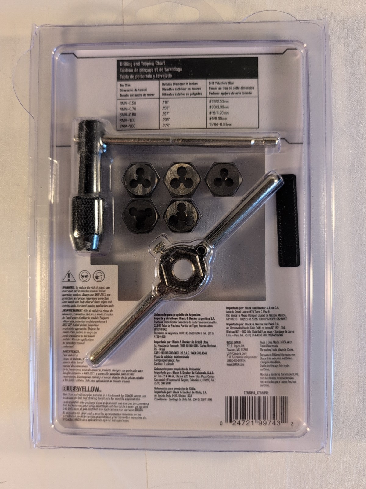Tap & Die Set 12 Pc Irwin Hanson Metric All Purpose 1765541 3mm- 7mm With Handle gallery