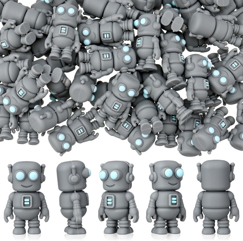 100 Pcs Mini Rubber Robot Figures Bulk Miniature Robot Figurines Robots Theme Pa gallery