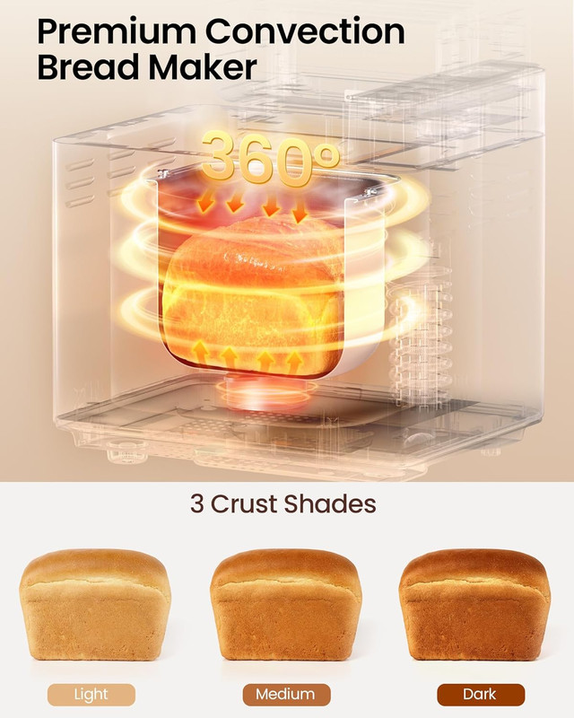 25-In-1 Bread Maker Machine with Automatic Dual Dispenser, 2LB Stainless Steel B gallery
