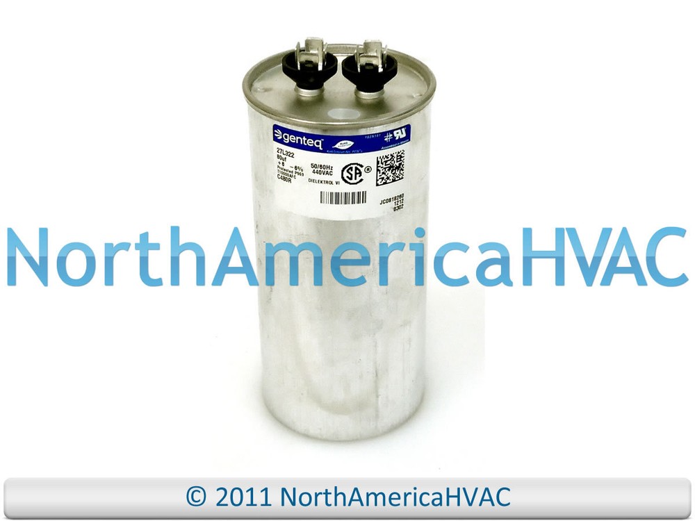 Capcom Run Capacitor Round 80 uf MFD 440 Volt VAC Fits GE Genteq 27L322