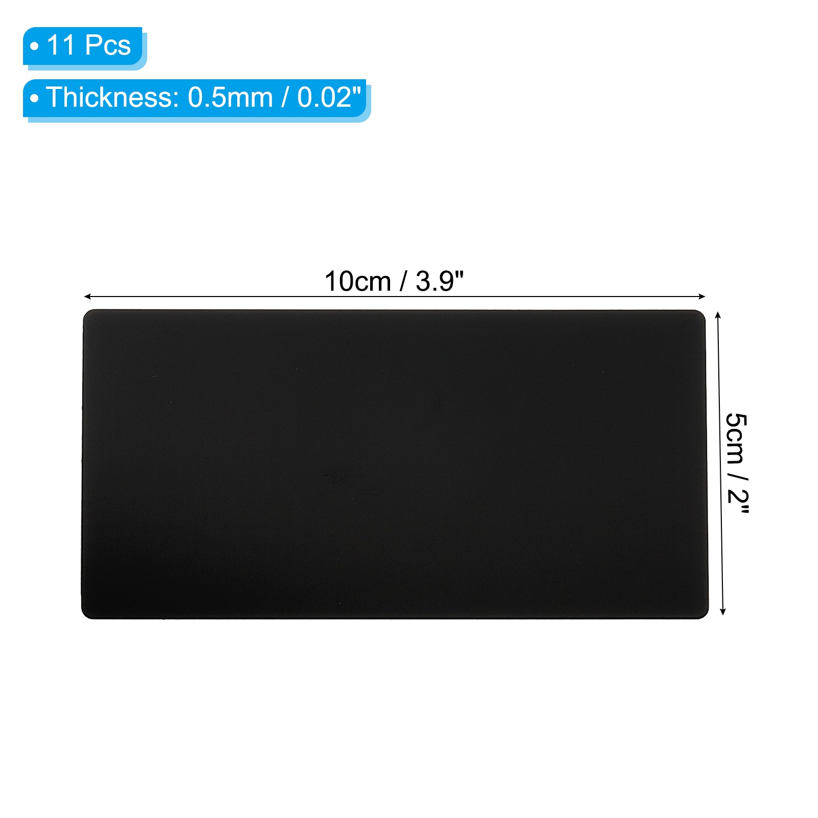 11 Pcs 4x2" Anodized Aluminum Sheet Metal Self Adhesive Plates 0.5MM Thin Black gallery