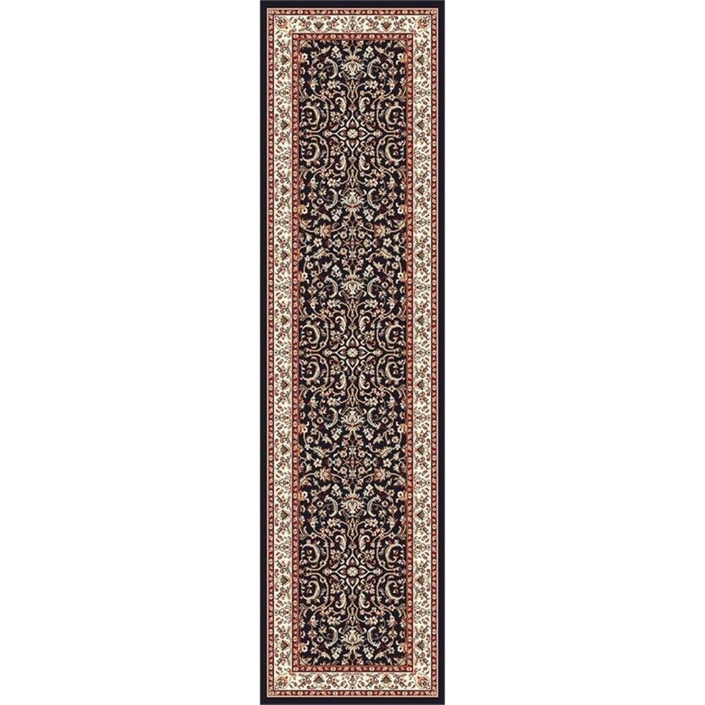 Pemberly Row Traditional 2'2" x 8' Rectangular Fabric Rug in Black gallery