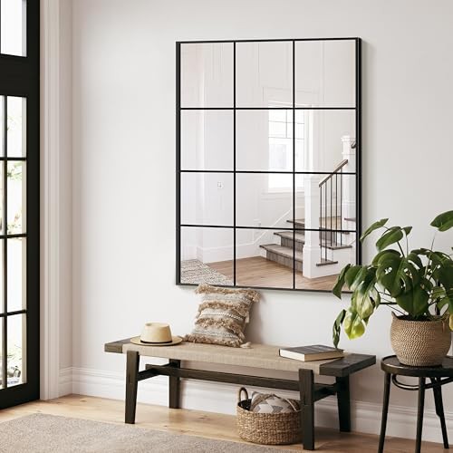 Window Mirrors for Wall Decor, Wall Mirrors Decorative Window 40"L x 30"W Black gallery