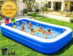 Large Inflatable Pool 130″×72″×22″ Blow up Pool for Adults with Electric Pump