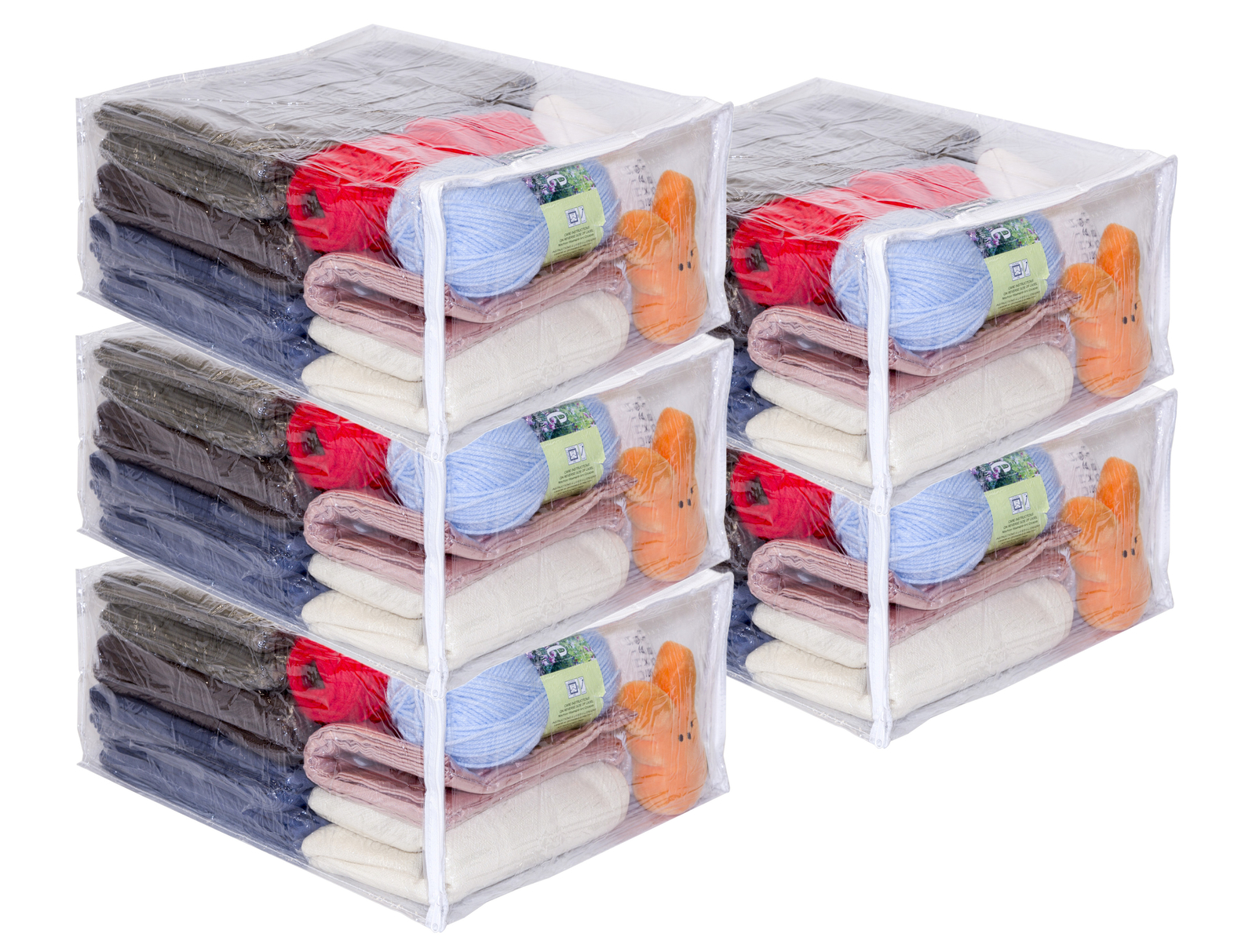 5-Pack Clear Vinyl Zippered Storage Bags 15 x 18 x 8 Inch gallery