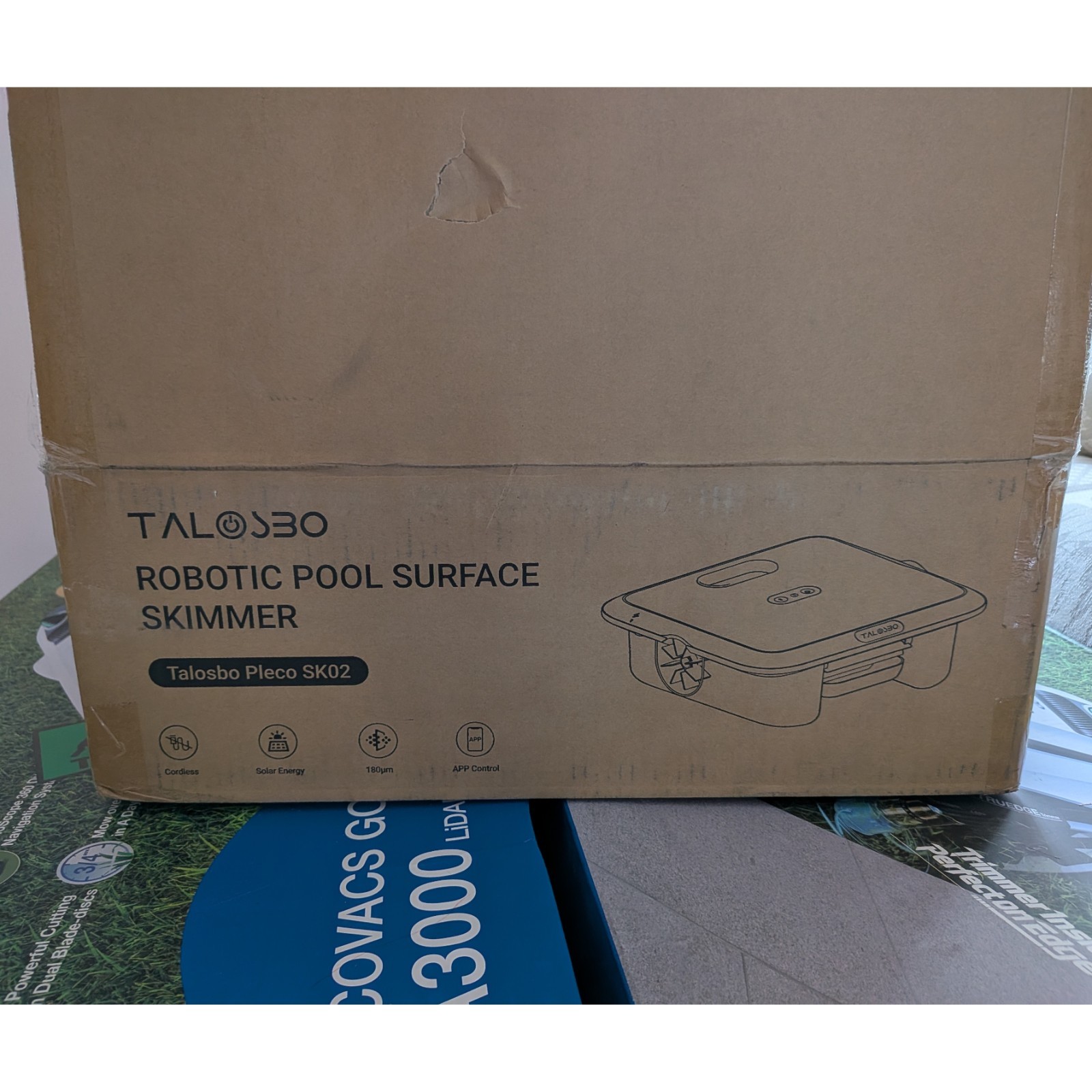 Open Box NEW Talosbo Pleco SK02 Solor Powdered Robotic Pool Surface Skimmer gallery
