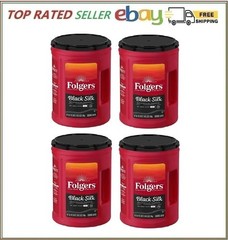4 Pack – Folgers Dark Roast Ground Coffee, Black Silk, 40.3 oz.