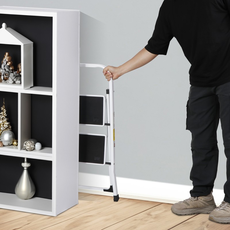 2 Step Ladder Folding Step Stool with Wide Anti-Slip Pedal Convenient Handgrip gallery