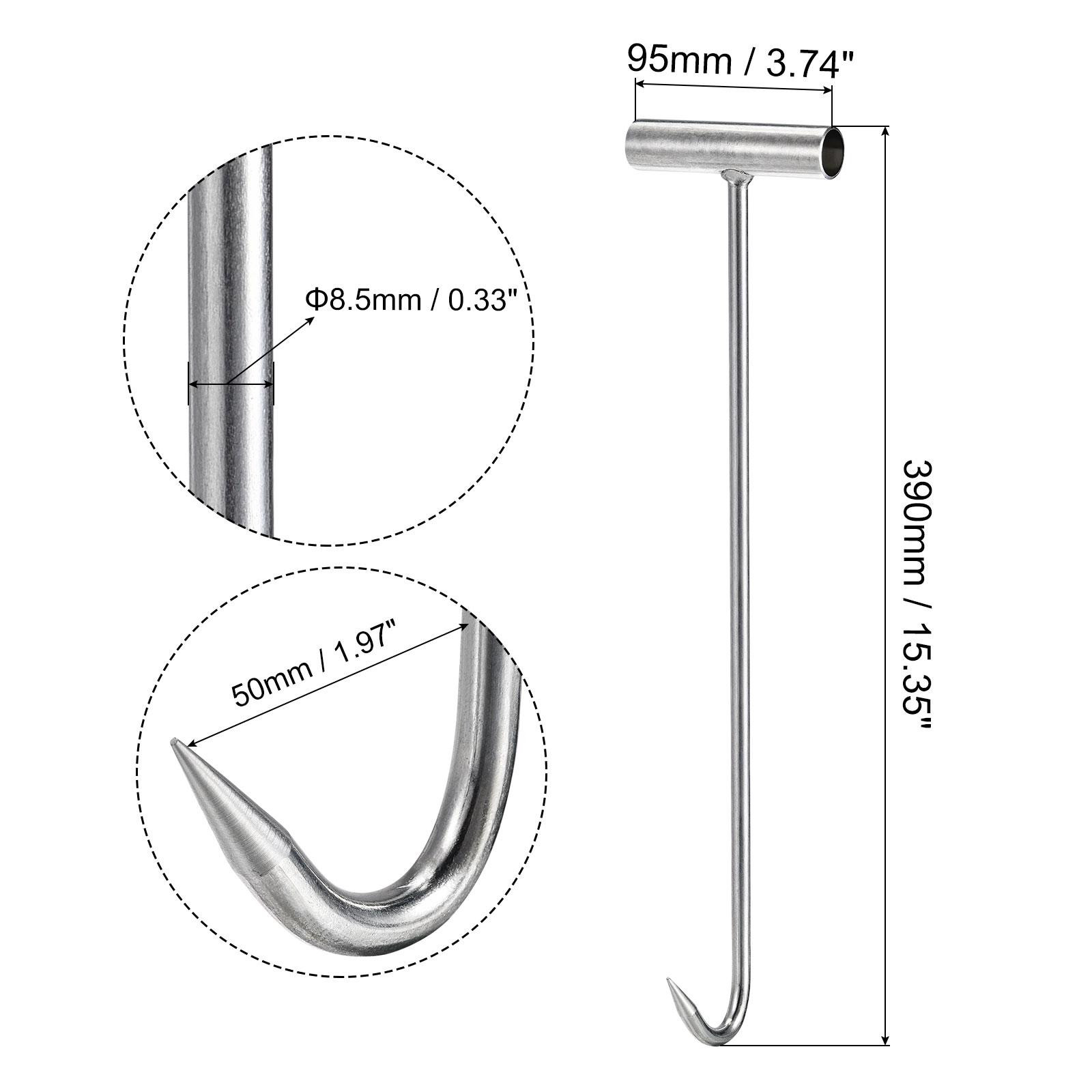 2Pcs 15.35" T-Handle Meat Boning Hook Iron T Hooks for Butcher Shop gallery