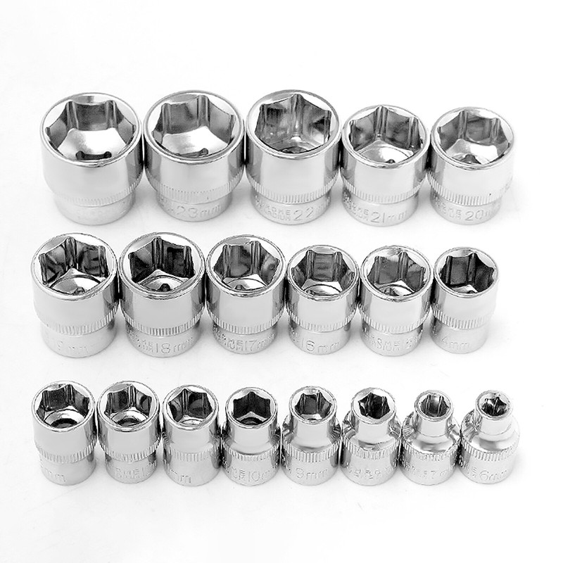 Socket Set 3/8" Drive Hex Ratchet Socket Wrench Socket Metric 6-24mm Wrench CRV gallery