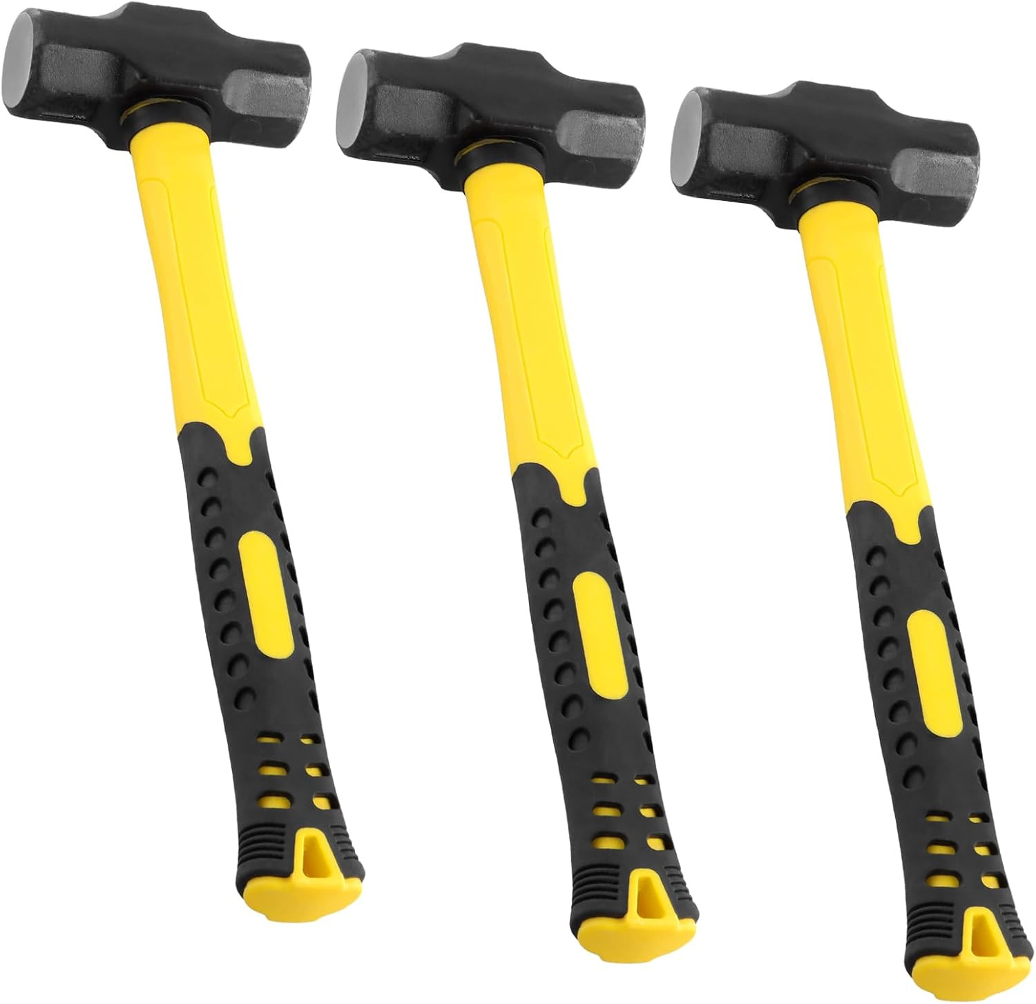 3 PCS 2Lbs Sledge Hammers with Shock Absorption Handles, Solid Steel Heads, High gallery