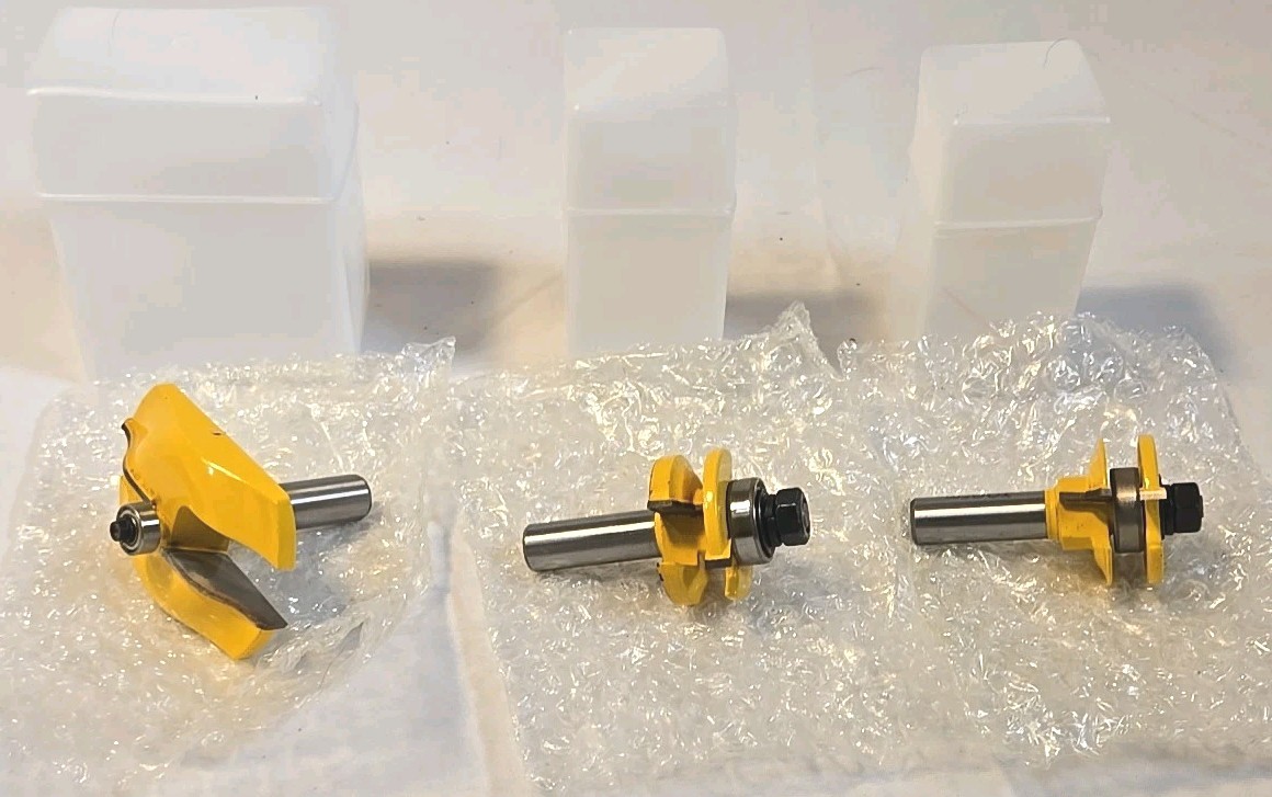 3PCS 1/2" Shank Router Bit Set Raised Panel Cabinet Door Making Router Bits gallery